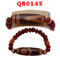 QB0145 : สร้อยข้อมือหินทิเบต  ลาย 1 ตา+หมอยา ภูเขา