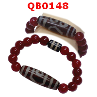 สร้อยข้อมือหินทิเบต  ลาย 3 ตา+2 เส้น