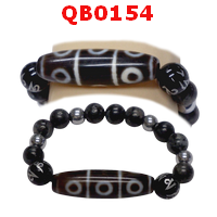 สร้อยข้อมือหินทิเบต  ลาย 8 ตา+คาถาทิเบต