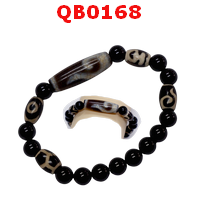 QB0168 : สร้อยข้อมือหินทิเบต ลายหรูยี่ ลายหินเก่า