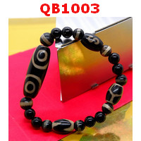 QB1003 : สร้อยข้อมือหินทิเบต 3 ตา +หมอยา+ 3 ลาย