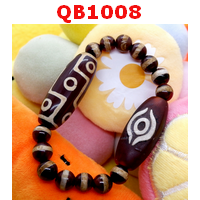 QB1008 : สร้อยข้อมือหินทิเบต 9 ตา+ตามังกร