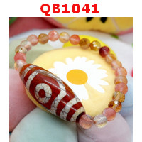 QB1041 : สร้อยข้อมือหินทิเบต 3 ตา