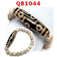 QB1044 : สร้อยข้อมือหินทิเบต 9 ตา 