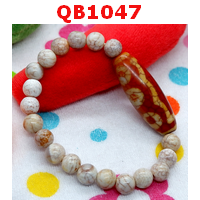 QB1047 : สร้อยข้อมือหินทิเบต 5 ตา 