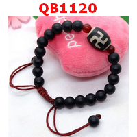 QB1120 : สร้อยข้อมือหินDZI สวัสดิกะ