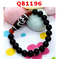 QB1196 : สร้อยข้อมือ DZI ลายดอกบัว