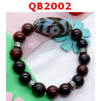 QB2002 : สร้อยข้อมือหินDZI 3 ตา