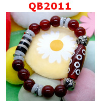 QB2011 : สร้อยข้อมือหินDZI 15 ตา และ 2 เส้น