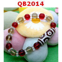 QB2014 : สร้อยข้อมือหินDZI 6 ตากระดองเต่า