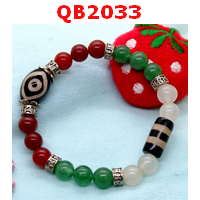 QB2033 : สร้อยข้อมือหินDZI  ตามังกรและ 2 เส้น
