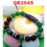 QB2045 : สร้อยข้อมือหินDZI 5 ตาและ 2 เส้น