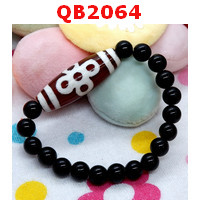 QB2064 : สร้อยข้อมือหินDZI 5 ตา สายฟ้า