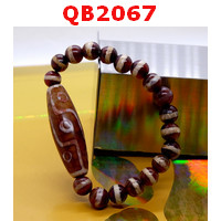 QB2067 : สร้อยข้อมือหินDZI 9 ตา หมอยา