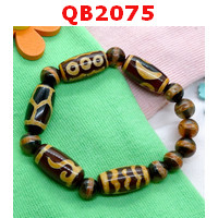 QB2075 : สร้อยข้อมือหินDZI 5 เม็ด + หมอยา