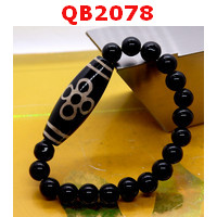 QB2078 : สร้อยข้อมือหินDZI 5 ตา สายฟ้า