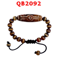 QB2092 : สร้อยข้อมือหินทิเบตDZI 7 ตาและหมอยา