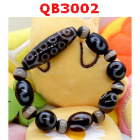 QB3002 : สร้อยข้อมือหินDZI 21 ตา ตะขอ หมอยา ค้างคาว 2 ตา