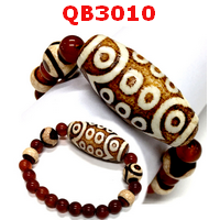 QB3010 : สร้อยข้อมือหินDZI 21 ตา