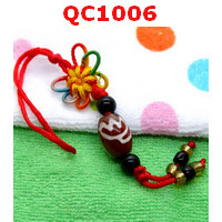 QC1006 : หินทิเบตแขวนมือถือลายดอกบัว
