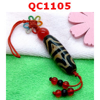 QC1105 : หินทิเบตแขวนมือถือ ลาย4ตาเขี้ยวเสือ