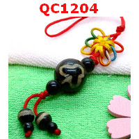 QC1204 : หินทิเบตแขวนมือถือ ลายต้นโพธิ์