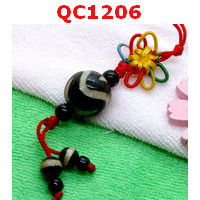 QC1206 : หินทิเบตแขวนมือถือ ลายคลื่น