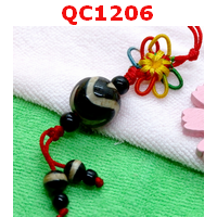 QC1206 : หินทิเบตแขวนมือถือ ลายคลื่น