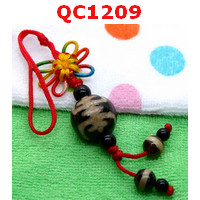 QC1209 : หินทิเบตแขวนมือถือ ลายอายุยืน