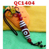 QC1404 : หินทิเบตแขวนมือถือ ลาย 2 ตา