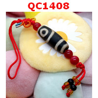 QC1408 : หินทิเบตแขวนมือถือ ลาย 2 ตา