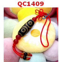 QC1409 : หินทิเบตแขวนมือถือ ลาย 3 ตา