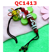 QC1413 : หินทิเบตแขวนมือถือ ลายหรูยี่