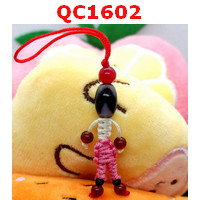 QC1602 : หินทิเบตแขวนมือถือ ลายเขี้ยวเสือ