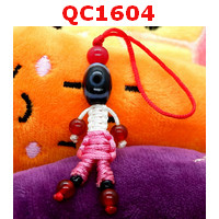 QC1604 : หินทิเบตแขวนมือถือ ลาย 3 ตา