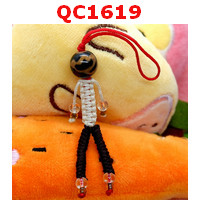 QC1619 : หินทิเบตแขวนมือถือ ลายดอกบัว