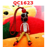 QC1623 : หินทิเบตแขวนมือถือ ลายกระดองเต่า