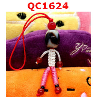 QC1624 : หินทิเบตแขวนมือถือ ลายเขี้ยวเสือ