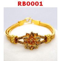 RB0001 : สร้อยข้อมือทองเคลือบแก้ว