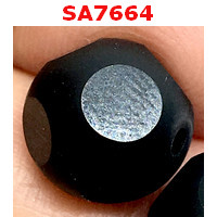 SA7664 : หินสีดำเจียเหลี่ยมสลักลาย เม็ดละ