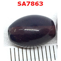 SA7863 : หินมูนสโตนสีแดงม่วงเม็ดยาว