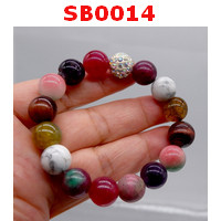 SB0014 : สร้อยข้อมือหิน 8 ชนิด ขนาด 12 มม.