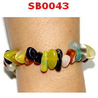 SB0043 : สร้อยข้อมือหินธรรมชาติ คละสี