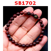 SB1702 : สร้อยข้อมือหินเรดแจ๊สเปอร์ +คาถาทิเบต