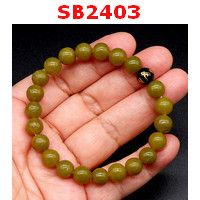 SB2403 : สร้อยข้อมือหินพรีไน้ท์+คาถาทิเบต