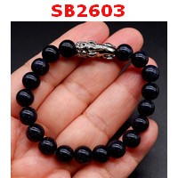 SB2603 : สร้อยช้อมือหินหินทรายเงิน+ปี่เซียะสีเงิน