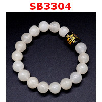 SB3304 : สร้อยข้อมือหยกขาว+คาถาทิเบต