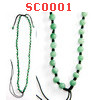 SC0001 : สร้อยคอหยกเขียว เชือกถัก