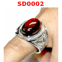 SD0002 : แหวนเพชรพญานาค สีแดง